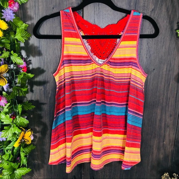 .🌸5/$25🌸Energie Stripped Sleeveless Blouse Large - Picture 4 of 12